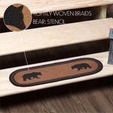 Wyatt Stenciled Bear Jute Stair Tread Oval Latex 8.5x27, Set of 7