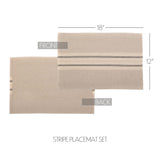 Farmhouse Tabletop & Kitchen-Sawyer Mill Runner, Placemat Set 12x18, Dark Creme Tan, 12 Pack