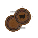 Heritage Farms Sheep Jute Trivet 8, Set of 3