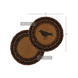 Heritage Farms Crow Jute Trivet 8, Set of 3