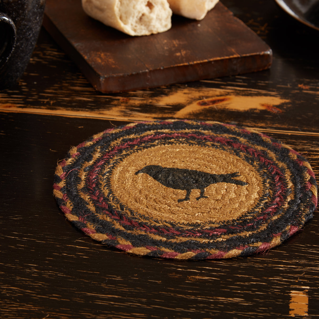 Heritage Farms Crow Jute Trivet 8, Set of 3