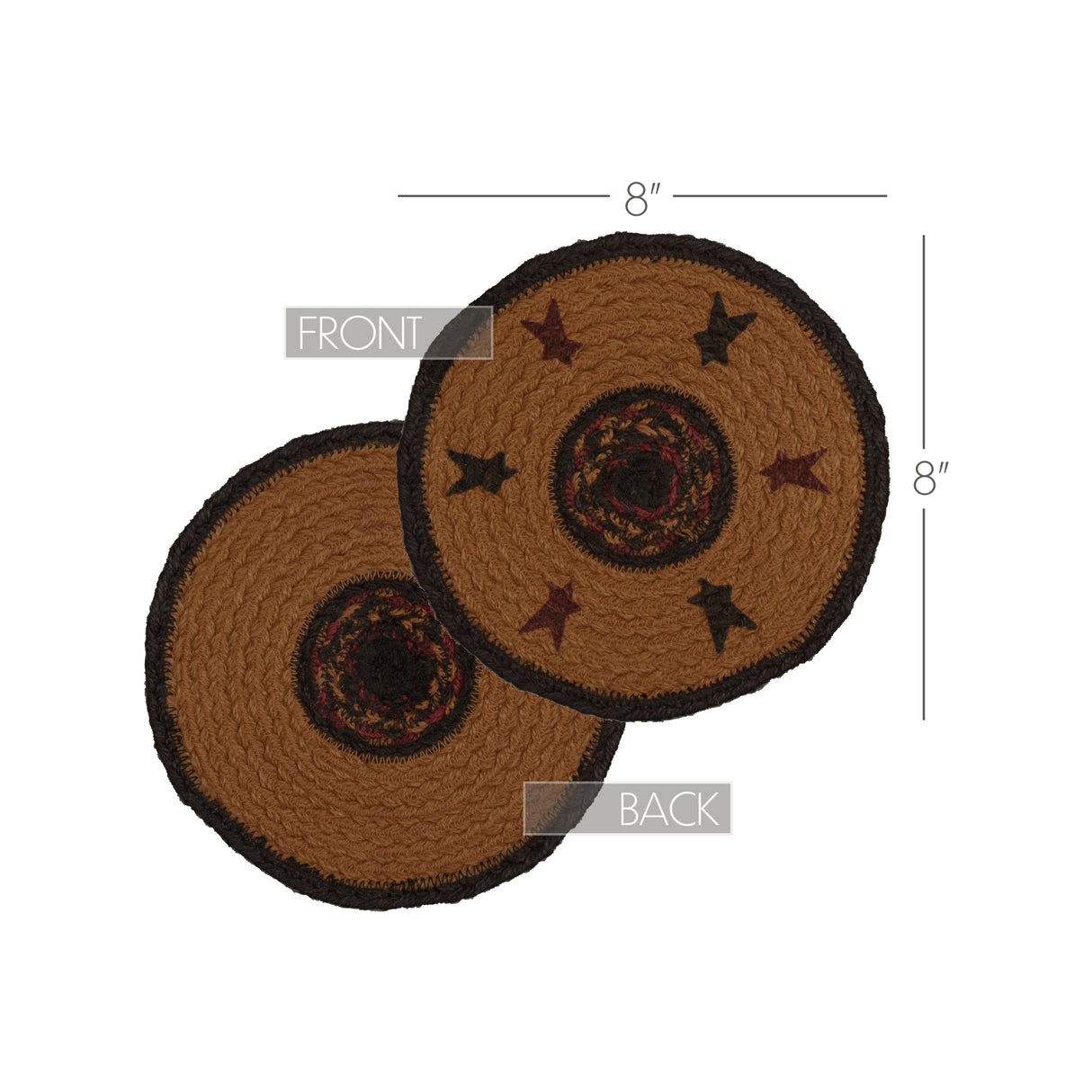 Heritage Farms Star Jute Trivet 8, Set of 3