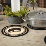 Sawyer Mill Charcoal Pig Jute Trivet 8, Set of 3