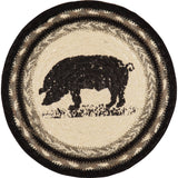 Sawyer Mill Charcoal Pig Jute Trivet 8, Set of 3