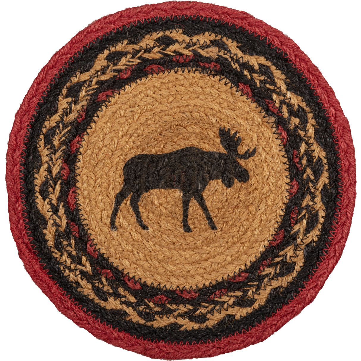 Cumberland Stenciled Moose Jute Trivet 8, Set of 3