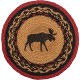 Cumberland Stenciled Moose Jute Trivet 8, Set of 3