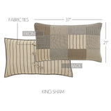 Sawyer Mill Charcoal King Sham 21x37, Set of 2