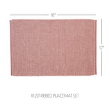 Ashton Burgundy 13x72 Table Runner & 6 pc 12x18 Placemat Set