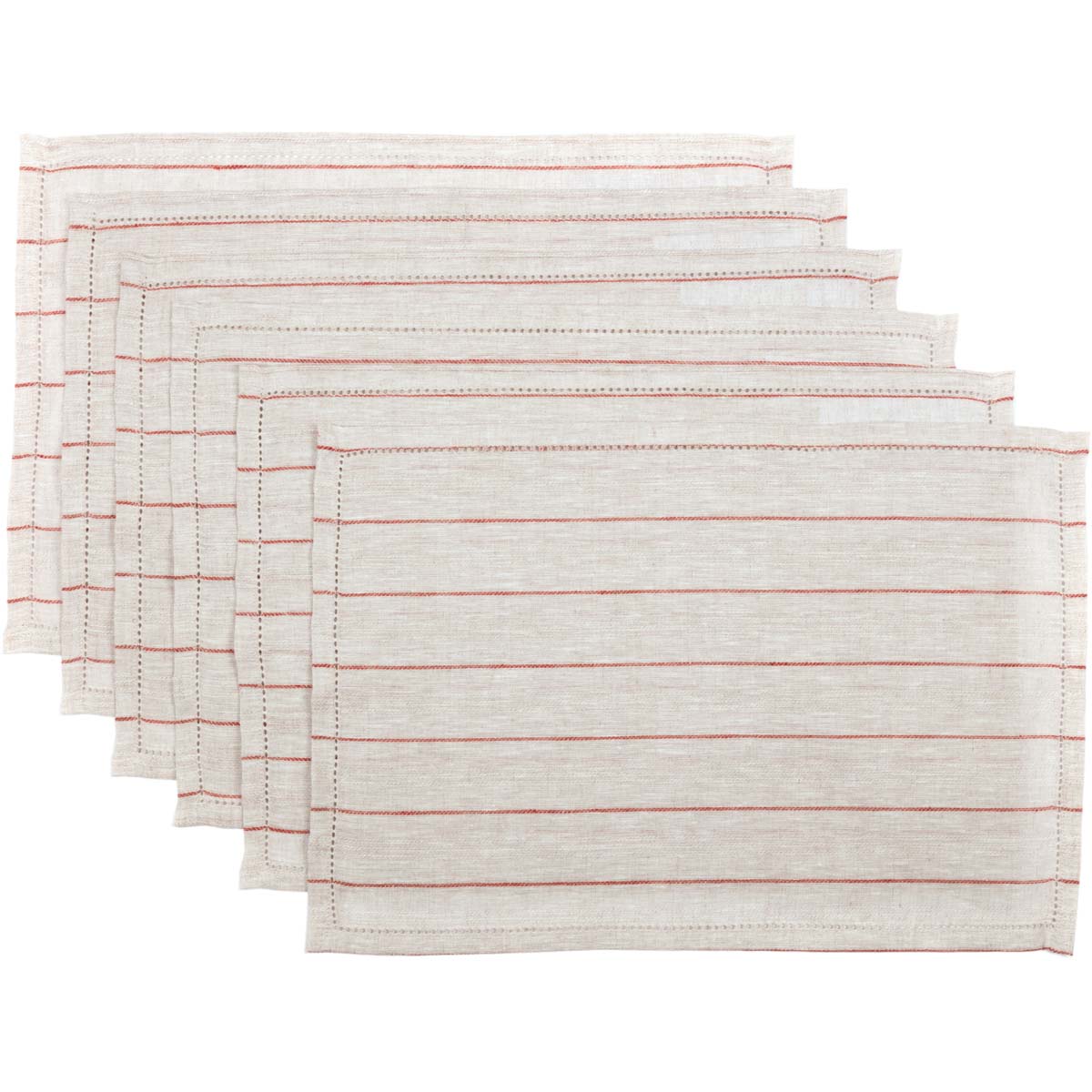 Harvest & Thanksgiving Farmhouse Tabletop & Kitchen-Charley Tan Placemat Set of 6, Set 12x18, Rust, 12 Pack