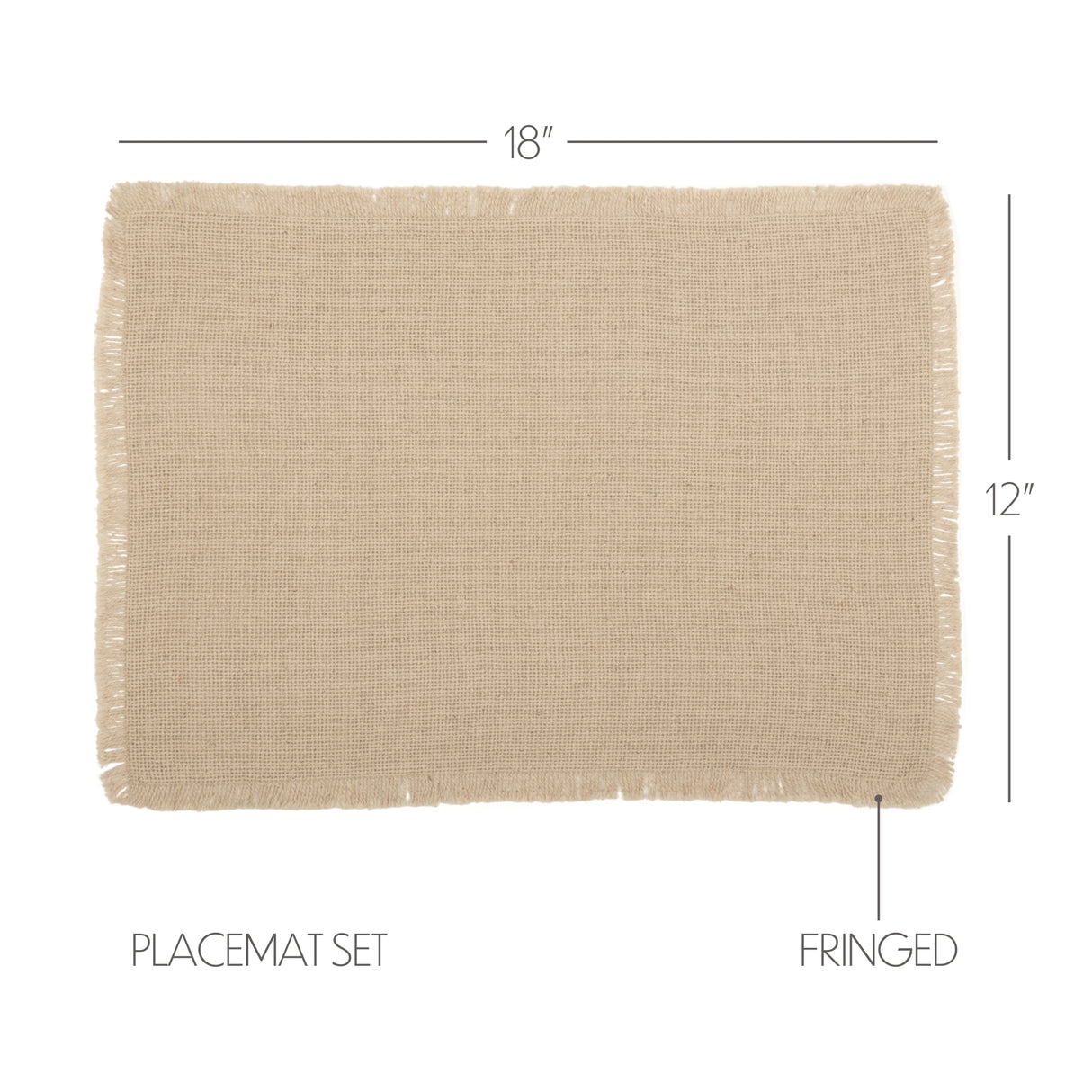 Farmhouse Holiday Tabletop & Kitchen-Burlap Placemat Set of 6, Vintage White Tan, 12 Pack