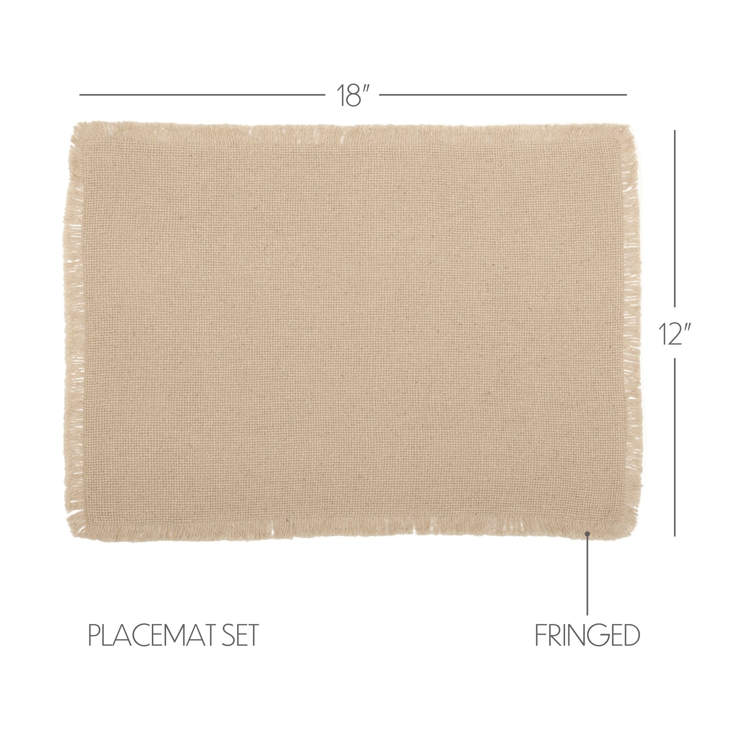 Burlap Vintage Vintage Tan 13x72 Table Runner & 6 pc 12x18 Placemat Set
