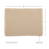 Burlap Vintage Vintage Tan 13x72 Table Runner & 6 pc 12x18 Placemat Set