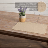 Burlap Vintage Vintage Tan 13x72 Table Runner & 6 pc 12x18 Placemat Set