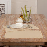 Farmhouse Holiday Tabletop & Kitchen-Burlap Placemat Set of 6, Vintage White Tan, 12 Pack