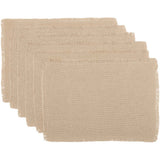 Farmhouse Holiday Tabletop & Kitchen-Burlap Placemat Set of 6, Vintage White Tan, 12 Pack