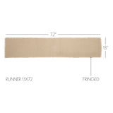 Burlap Vintage Vintage Tan 13x72 Table Runner & 6 pc 12x18 Placemat Set
