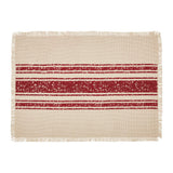 Yuletide Burlap Red Stripe Placemat Set of 6 13x19, 12 Pack