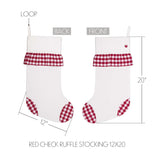 Emmie Red Check Ruffle Stocking 12x20