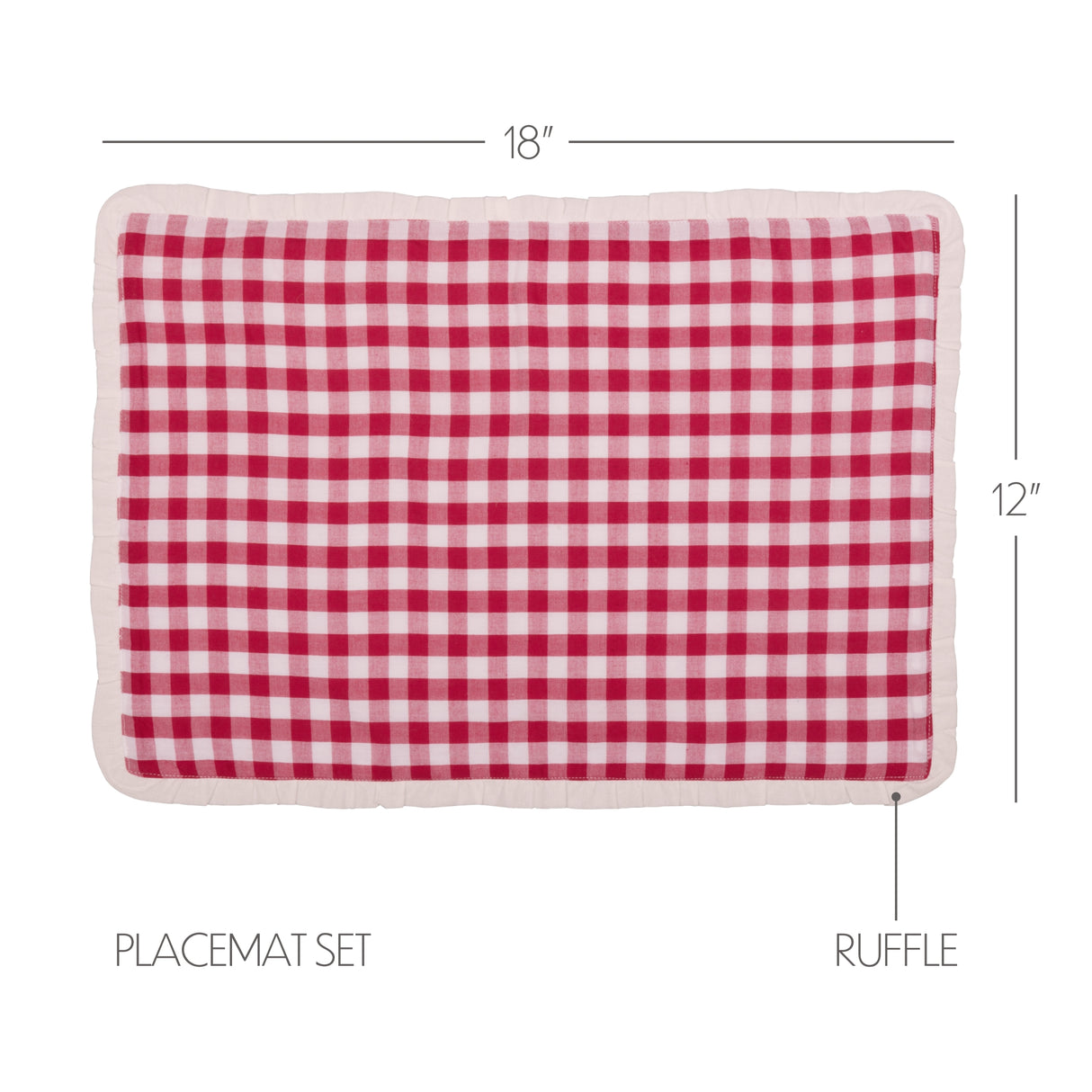 Emmie Holly Berry Red 13x72 Table Runner & 6 pc 12x18 Placemat Set