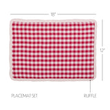 Emmie Holly Berry Red 13x72 Table Runner & 6 pc 12x18 Placemat Set