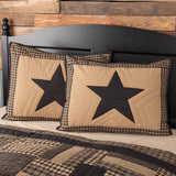Black Check Star Sham, Set of 2