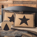 Black Check Star Standard Sham 21x27, Set of 2