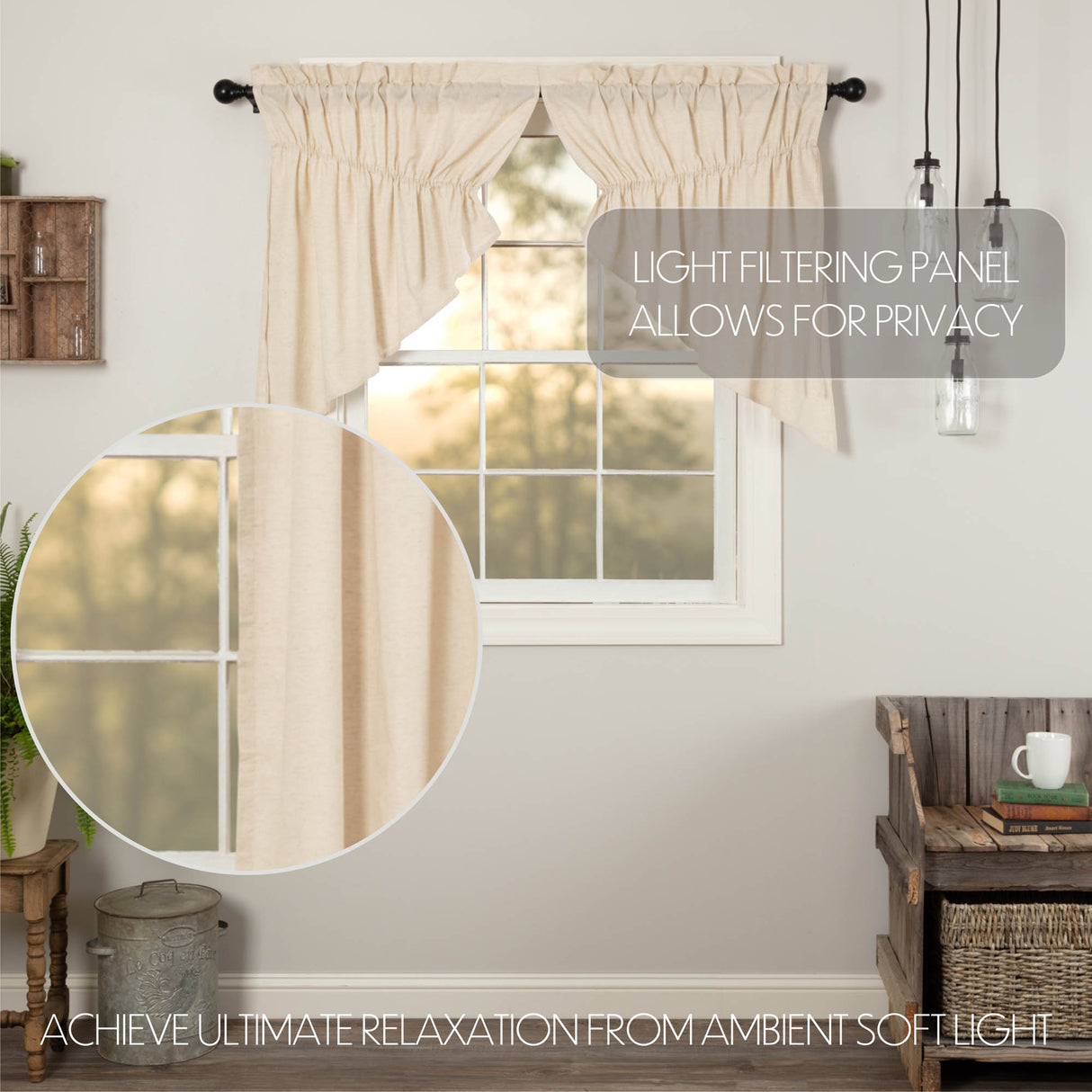 Simple Life Flax Curtain Set