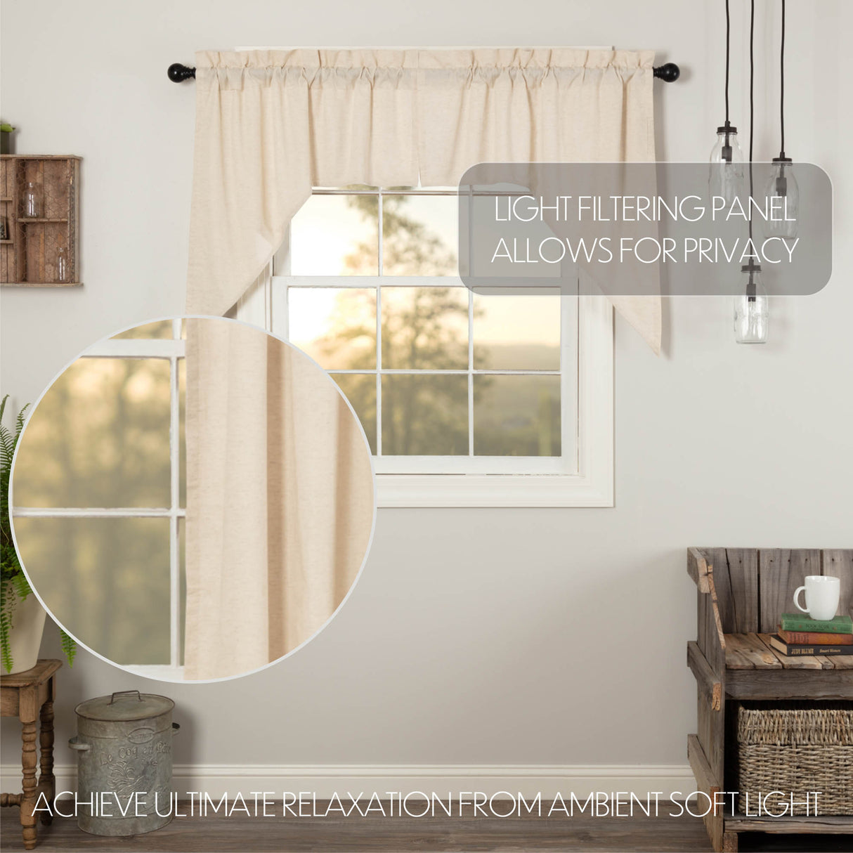 Simple Life Flax Curtain Set