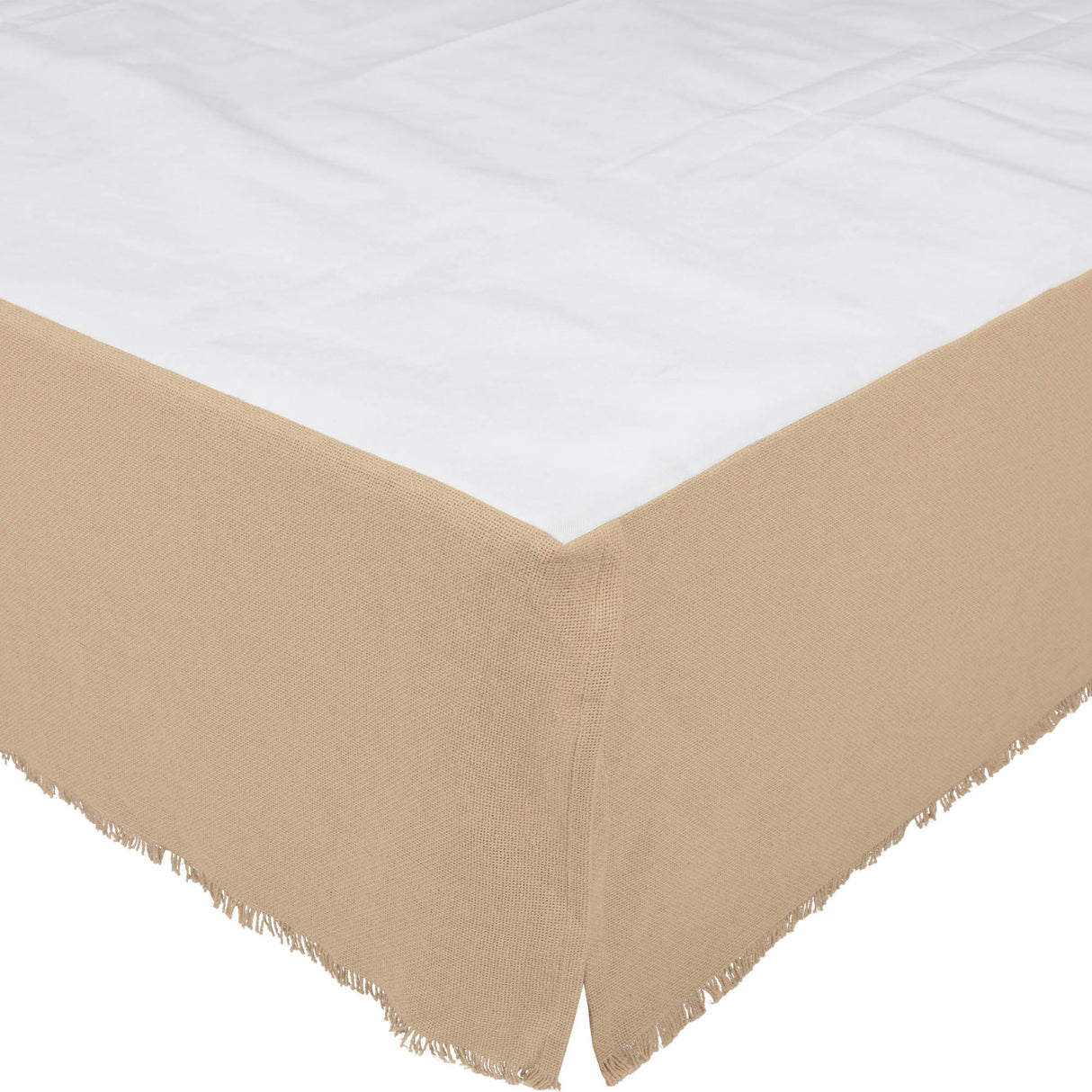 Burlap Fringed Bed Skirt