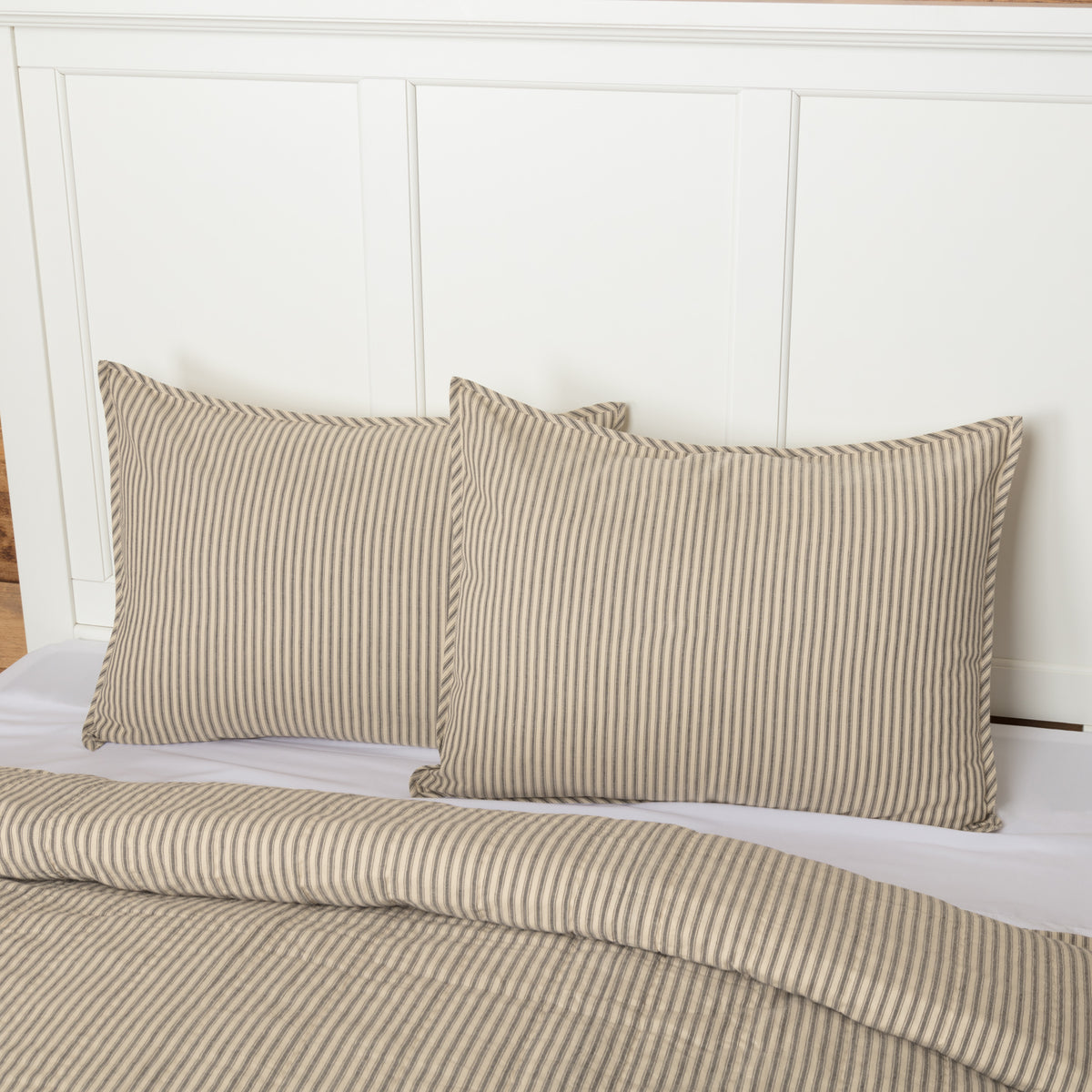 Sawyer Mill Charcoal Ticking Stripe Standard Sham 21x27, Set of 2
