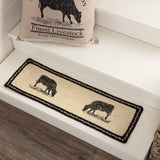 Sawyer Mill Charcoal Cow Jute Stair Tread Rect Latex 8.5x27, Set of 7