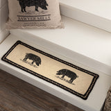 Sawyer Mill Charcoal Pig Jute Stair Tread Rect Latex 8.5x27, Set of 7