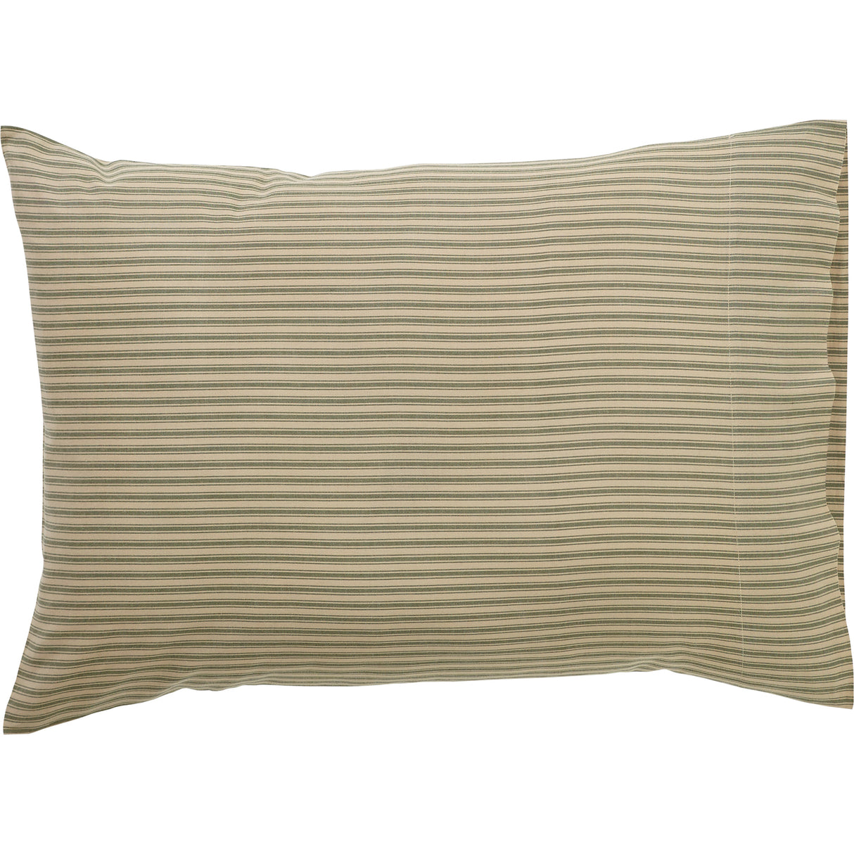 Prairie Winds Green Ticking Stripe Pillow Case Set of 2