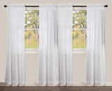 White Ruffled Sheer Panel Set of 4 84x40