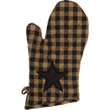 VHC Brands Black Star 3PC Set Oven Mitt and 2 Pot Holders