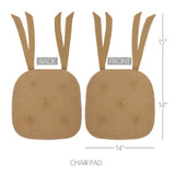 Burlap Natural 14 Inch Chair Pad
