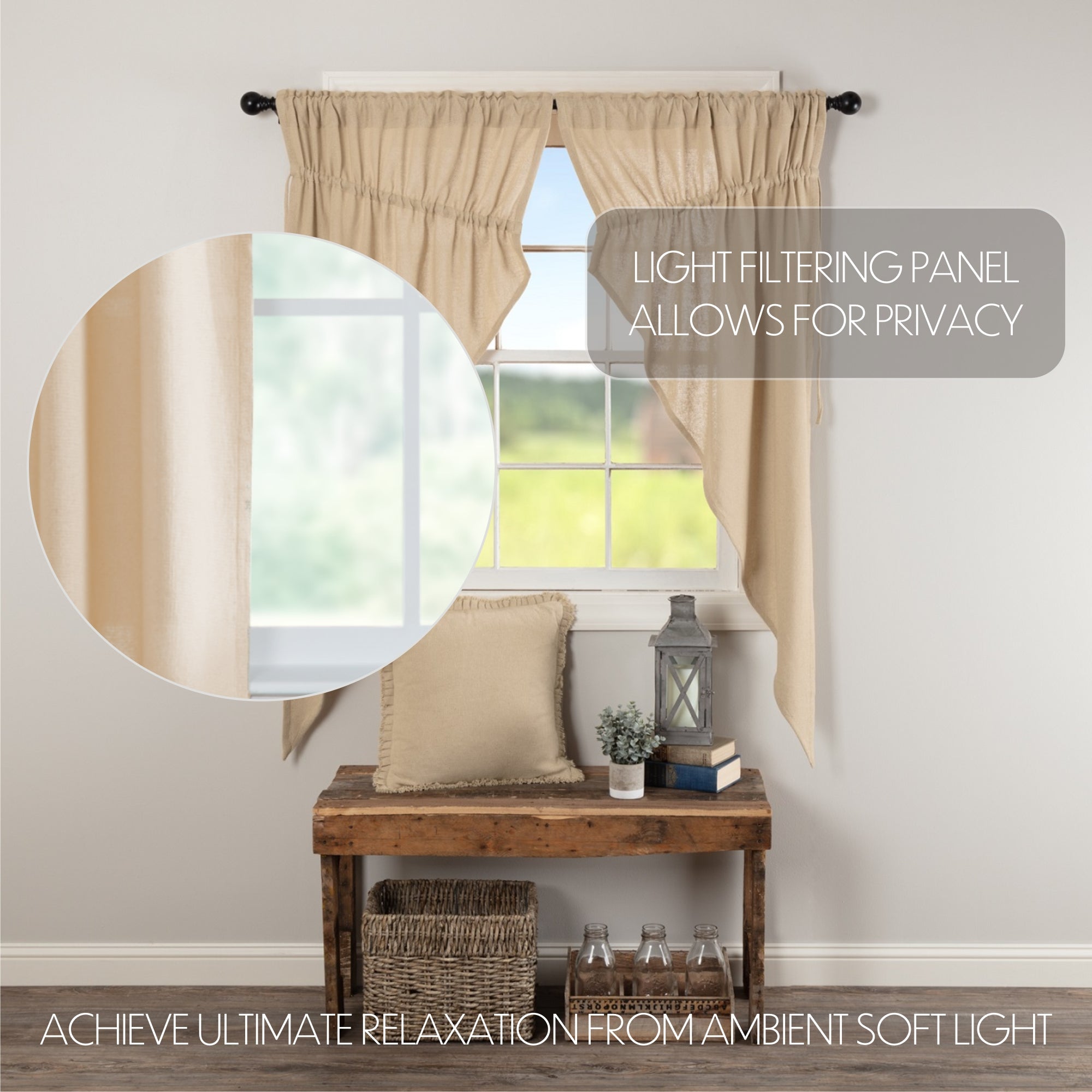 Burlap Vintage Prairie Short Panel Set - Thumbnail 3