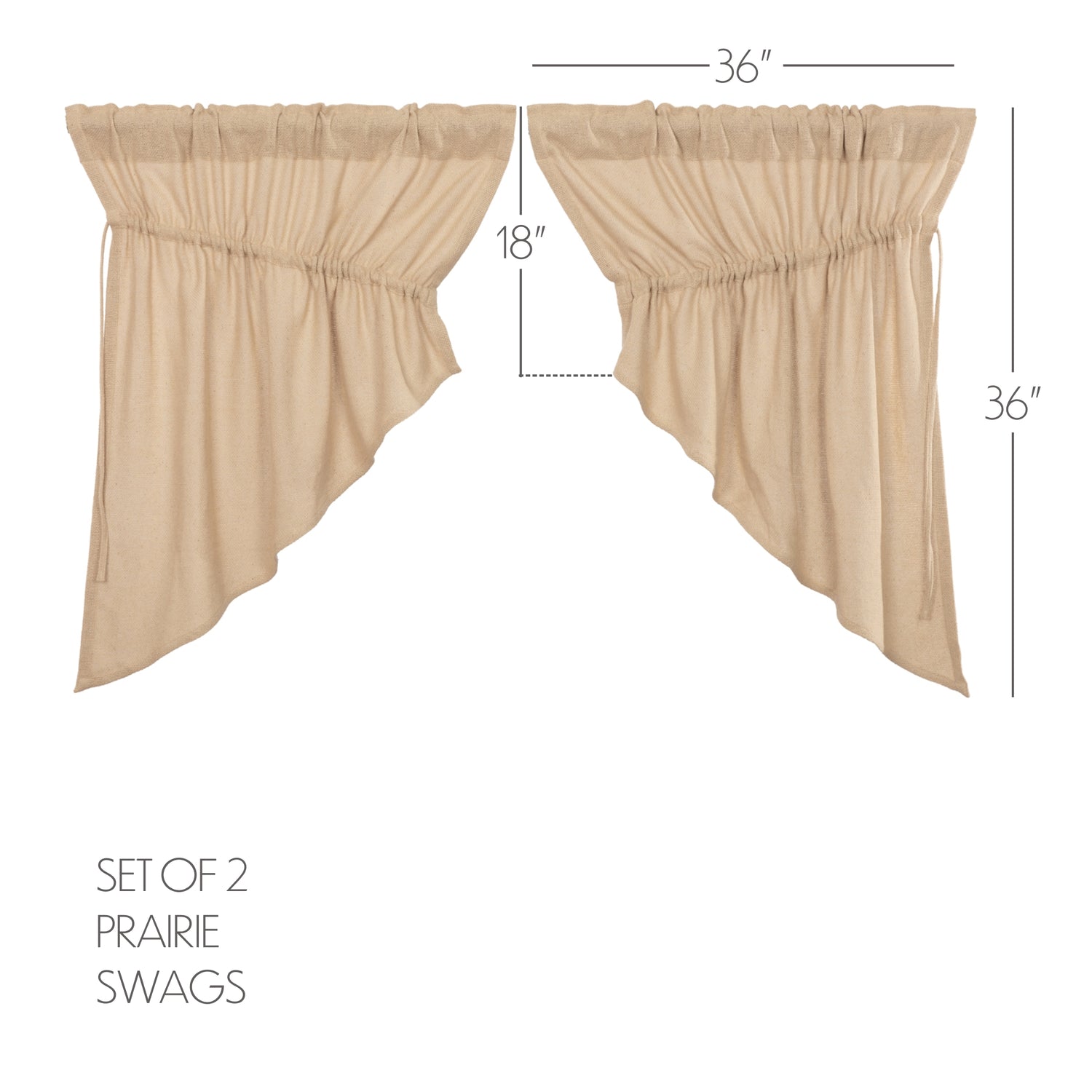 Burlap Vintage Tan Curtain Set