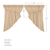 Burlap Vintage Tan Curtain Set
