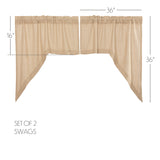 Burlap Vintage Tan Curtain Set