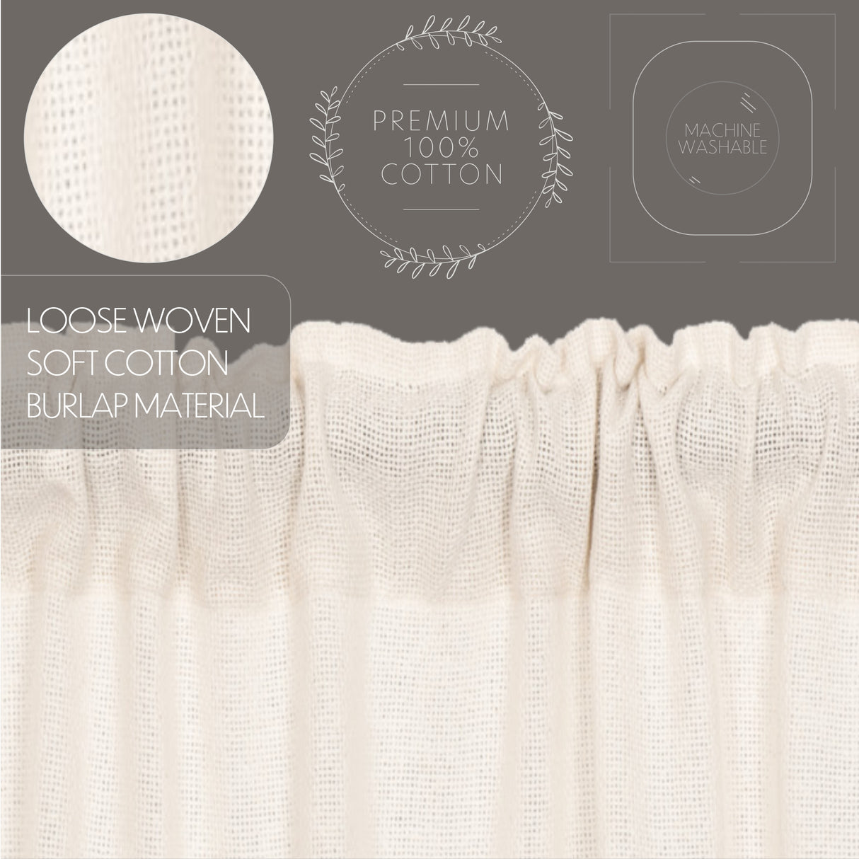 Burlap Antique Curtain Set