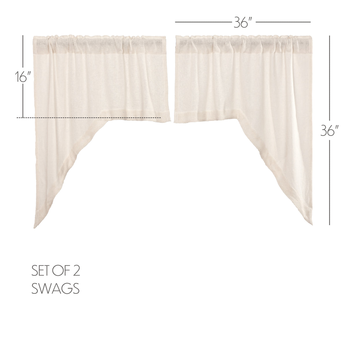 Burlap Antique Curtain Set