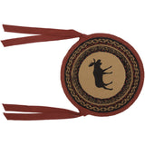 Cumberland Moose Applique Jute Chair Pad 15 inch Diameter Set of 6