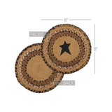 Kettle Grove Jute Trivet Stencil Star 8, Set of 3
