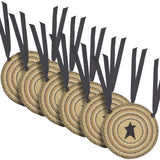 Kettle Grove 15 Inch Applique Star Jute Chair Pad