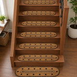 Kettle Grove Jute Stair Tread Stencil Stars Border Oval Latex 8.5x27, Set of 7