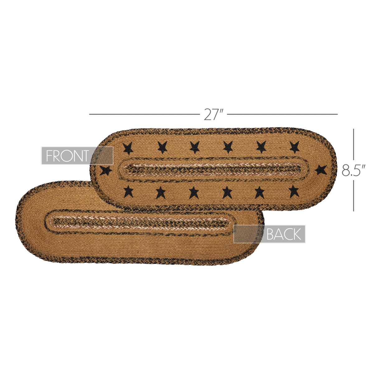 Kettle Grove Jute Stair Tread Stencil Stars Border Oval Latex 8.5x27, Set of 7