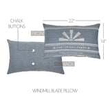 Sawyer Mill Blue Windmill Blade Pillow 14x22
