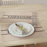 Sawyer Mill Rustic Farmhouse Style 12 x 18 Inch Rectangular Cotton Chambray Stenciled Table Decor Placemats, Farmhouse, Set of 6, 12 Pack