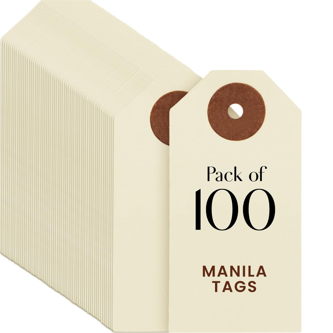 9pt Creme Manila Tag Set of 100 Size #1